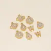 Lujo Ligero Acero Inoxidable Chapado en Oro Gota de Agua Ojo Redondo Triángulo Punto Diamante Colgante DIY Moda Collar Pulsera Accesorios de Ropa