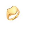 Anillo de Joyería Personalizado Nuevo Europeo y Americano Transfronterizo Nicho Lujo Accesible Acero Inoxidable Electrochapado Anillo de Corazón Grande Brillante 18K