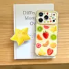 Funda para Teléfono Móvil Estilo Coreano Ins con Lunares y Frutas Tropicales Adecuada para Apple 17Promax Iphone16 Linda 15P con Soporte