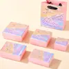 Caja de Joyería Pintura al Óleo 3D Rosa en Stock, Caja para Pendientes y Anillos, Caja de Almacenamiento para Collares, Caja de Empaque para Joyería con Tapa abatible