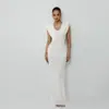 2025 Nuevo Elegante Diseño de Amazon Vestido Largo Ajustado Adelgazante Estilo Europeo y Americano Sexy Vestido que Resalta la Figura