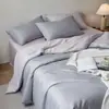 Juego de Cuatro Piezas de Lino Lyocell de Color Sólido Tencel Lenzing de Gama Alta, Ropa de Cama de Lujo Tencel Lino Refrescante de Verano Sedosa