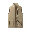 Chaleco de Trabajo con Cuello Alto para Hombre de Primavera y Otoño, Chaleco para Fotografía al Aire Libre, Chaleco Deportivo, Chaqueta de Pesca, Personalizable con Estampado, Cremallera de Doble Sentido