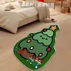 Adorable Árbol de Navidad Hombre de Jengibre Terciopelo de Cristal Felpudo Decorativo Hogar Sala de Estar Cocina Pasillo Felpudo Grueso Extraterrestre