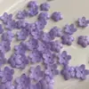 11mm estilo vintage mini flor de cinco pétalas acrílico cor sólida furo médio DIY grampo de cabelo acessório materiais