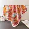 Pañuelo de Seda Elegante Estampado Estilo Coreano de Gama Alta, Pañuelo Cuadrado de Seda Artificial, Pañuelo Versátil para el Cuello, Pañuelo Cuadrado Pequeño, Pañuelo para la Cabeza, Pañuelo para Mujer
