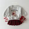 Ropa para niños de Corea del Sur suéter infantil otoño e invierno lindo caricatura conejo oso que combina con todo camiseta básica manga larga top para niñas