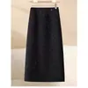 Fabricante atacadista em estoque: Saia feminina de lantejoulas e glitter, novo estilo, corte reto, fenda traseira, saia bodycon de comprimento médio em A