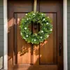 1PC Coroa de Buxo Artificial Verde para Primavera e Verão Guirlanda Luxuosa de Buxo Falso para Porta da Frente, Casa, Casamento, Pátio, Decoração Interna e Externa, Coroa Sazonal Realista para Pendurar na Porta, Varanda, Vitrine, Decoração de Jardim