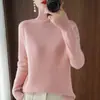 Suéter Pulóver Nuevo de Cuello Alto Otoño e Invierno para Mujer, Holgado, Engrosado, Coreano, Color Sólido, Camisa Base de Punto de Cuello Alto, Suéter de Punto para Mujer