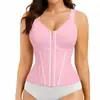 Amazon Europeo y Americano Moldeador con Forma de Costilla Doble Capa de Malla Adelgazante Ajustador de Cintura Control de Abdomen Chaleco Top Deportivo con Moldeado de Costilla