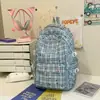 Estudante do Ensino Fundamental Estudante do Ensino Médio Mochila Escolar Feminina Casual Xadrez Mochila Escolar Grande Capacidade para Ir e Vir Campus Versátil Mochila de Viagem Feminina