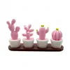 Cactus Impreso en 3D Adorno de Escritorio Modelo Decoración Paisajismo Cactus de Amor Planta Pequeña en Maceta Bonsái Artificial para Uso Doméstico