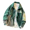 Jaqueta Jeans Masculina, Marca Tendência Primavera e Outono, Jaqueta Patchwork Casual Solta Vintage Americana