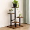 Suporte de Flores de Ferro Forjado para Sala de Estar Suporte de Flores de Chão para Varanda Suporte para Vasos de Flores Suculentas Pothos Prateleira de Armazenamento de Chão Multicamadas para Interior