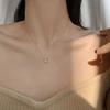 Collar Mobius de plata de ley 925 con estilo ins, cadena de clavícula circular que no se decolora, cadena de cuello de lujo ligera de nicho de verano al por mayor
