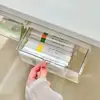 Gabinete de espelho com gaveta inferior caixa de armazenamento banheiro cosméticos removedor de maquiagem algodão batom cotonete prateleira transparente artefato