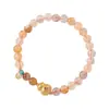 Pulsera de Calabaza de Cristal con Resina Amarilla de Plata de Ley 925 para Mujer, Nuevo Estilo Chino Diseño de Fortuna Joyería de Mano con Cuentas B6194