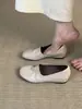 Sapatos femininos de couro estilo francês para aumentar a altura, novos sapatos slip-on estilosos, sapatos Mary Jane versáteis e confortáveis de outono, sapatos casuais