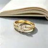 Anel de borboleta de camada dupla para mulheres, nova moda 2026 anel versátil requintado de zircônia para o dedo indicador, anel ajustável atacado