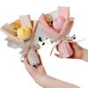 Mini Ramo de Flores de Hilo, Ramo de Tulipanes Tejido a Mano, Producto Terminado, Caja de Regalo para el Día del Maestro con Recuerdos a Juego