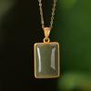 Yilu prata S925 prata de lei banhado a ouro esmalte cloisonné jade Hetian jade retrô Xiangyun cartão de sorte pingente pingente