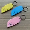 Llavero de cuchilla de empuje con impresión UV, mini cuchillo retráctil automático con llavero, mini cuchillo de llavero
