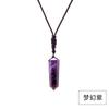 Venda quente transfronteiriça pingente de coluna de cristal natural pedra de cristal pingente de prisma hexagonal polido joias de cristal diy colar