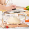 Nuevo Bol Grande de Vidrio con Tapa Cubierta y Bol para Mezclar Hogareño Transparente de Vidrio Bol de Vidrio Resistente al Calor con Tapa Engrosado