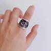 Anillo Vintage Estilo Chino Flor de Ciruelo Urraca Abertura Amplia Ajustable Anillo Femenino Marea Nacional Estilo Étnico Artesanía Goteo de Pegamento