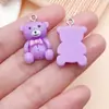 Urso de Gravata Borboleta Desenho Animado Pingente de Resina Multicor Artesanal DIY Chaveiro de Contas Ornamento Acessórios Fabricante Atacado