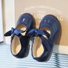 Zapatos de princesa de estilo coreano para niña, de una sola capa, con lazo, bonitos y multiusos, de cuero, para baile, primavera y otoño, 2024