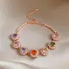 Pulsera de diamantes cuadrados, diseño elegante y moderno de la marca coreana Flu, pulsera delicada y con sentido de la moda, pulsera de celebridades de Internet, recién llegada para mujeres.
