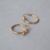 Celi Estilo Frío Hecho a Mano Francés Nudo Simple Exquisito Latón Chapado en Oro Arete Gancho de Oreja Pendientes Elegante Versátil Mujer