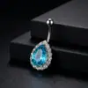 Amazon transfronteiriço novo sexy umbigo unha aço inoxidável gota de água zircão umbigo anel piercing corpo jóias