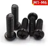 Tornillos para Máquina de Cabeza Redonda y Tornillos de Cabeza Phillips de Acero al Carbono Pm Negro M1M1.6M2M3M3.5M4M5M6Mm