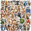 50 Letras de Desenho Animado, Animais, Adesivos Criativos de Grafite, Decorativos DIY para Bolsa, Mala, Cadernos, Adesivos à Prova d'Água