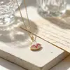Moda Exquisita Japonesa Coreana Concha Branca Totalmente Diamantada Saia Pequena Colar Micro-incrustado Corrente de Clavícula Super Brilhante Estilo Celebridade da Internet para Meninas Luxo Leve em Forma de Leque