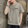 Nuevo Comercio Exterior Verano Estilo Coreano Moderno Sencillo Top de Media Manga Holgado Casual de Marca de Moda Camiseta de Manga Corta para Hombre