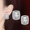 Pendientes Cuadrados de Diamante Chapados en Oro Rosa de Platino Venta Caliente Transfronteriza Pendientes Rectangulares de Moda Ol Personalizados