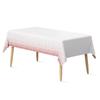 Mantel rectangular desechable de PEVA con puntos rosa dorado, mantel de plástico impermeable a prueba de aceite para fiesta de cumpleaños