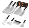 Amazon Transfronteiriço em estoque Conjunto de Ferramentas para Churrasco Churrasco ao Ar Livre Aço Inoxidável Ferramentas Espátula Teppanyaki Conjunto para Churrasco
