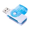 Explosiones transfronterizas directas de fábrica Lector de tarjetas multifunción cuatro en uno M2 Lector de tarjetas giratorio USB 2.0 TFSD