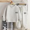 Conjunto de Moletom de Outono para Meninos Roupa Esportiva Infantil Conjunto Elegante e Bonito Falso Duas Peças Calça de Manga Longa Conjunto de Duas Peças