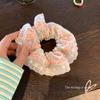 Dulce Liga para el Cabello Scrunchie para Mujeres, Satén de Alta Gama Estilo Coreano Versátil Cuerda para el Cabello, Suave Encaje Lunares Accesorio para el Cabello, Pañuelo Cuadrado para la Cabeza