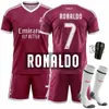 2627 Set de Club Camiseta 7 Vinicius C. Camiseta de visitante del Real Madrid de Ronaldo 10 Uniforme de fútbol rojo de Mbappé