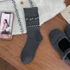 Calcetines Fair Isle para mujer, calcetines de lana hasta la mitad de la pantorrilla, otoño e invierno, cálidos, estilo étnico retro, hilo grueso, calcetines holgados, calcetines de algodón versátiles