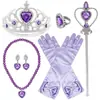 Conjunto Varinha Mágica Coroa Congelada Acessórios de Cabeça Infantil Amor Elsa Luvas de Princesa Colar Anel Brincos Varinha