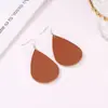 Nuevos Pendientes Europeos y Americanos Moda Pendientes Creativos Hojas Simples Gotas de Agua Pendientes de Cuero Artificial PU Joyería