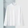 Atacado de Fábrica Camiseta Top de Veludo com Gola Meia Alta e Manga Longa Masculina Outono Inverno Tendência Casual Roupa para Usar por Baixo Camisa Camada de Base Quente
